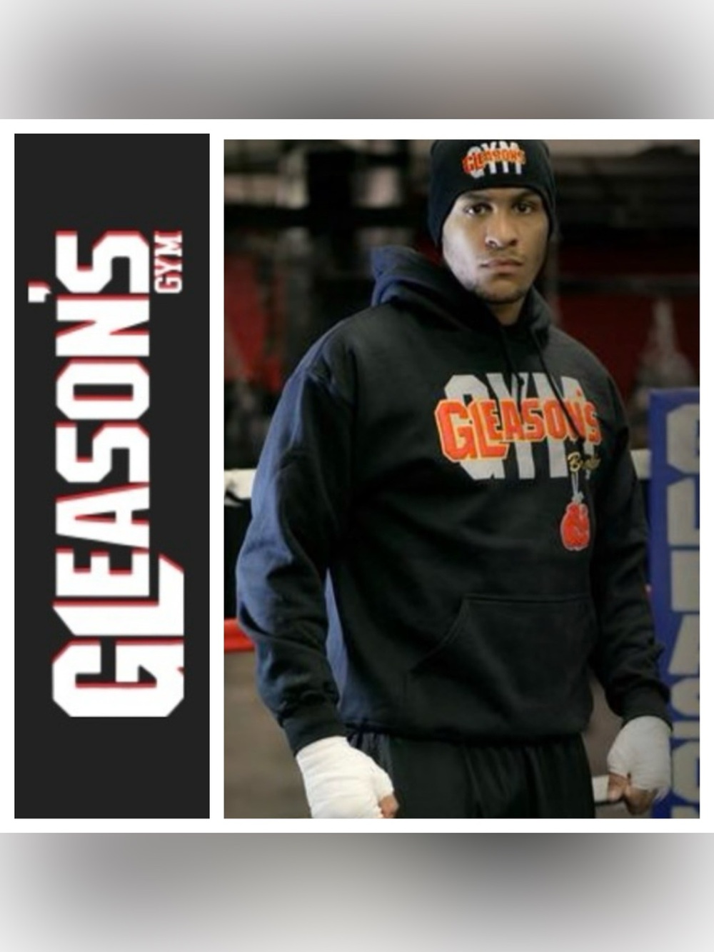 Gleason’s Gym Brooklyn Black Logo Hoodie - Men's Pullover Size XLarge
